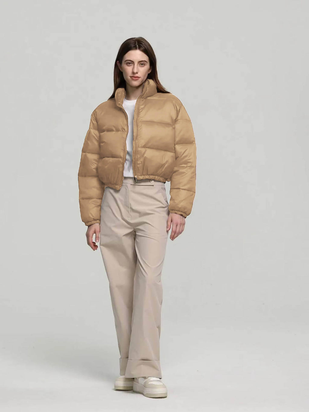 Women White Full Sleeve Solid Puffer Jacket | JC78 - view 27