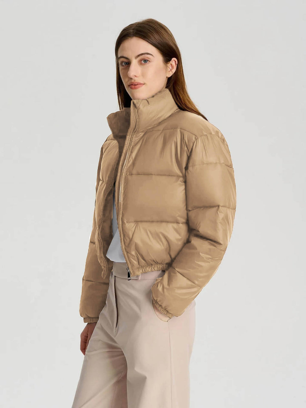 Women White Full Sleeve Solid Puffer Jacket | JC78 - view 28