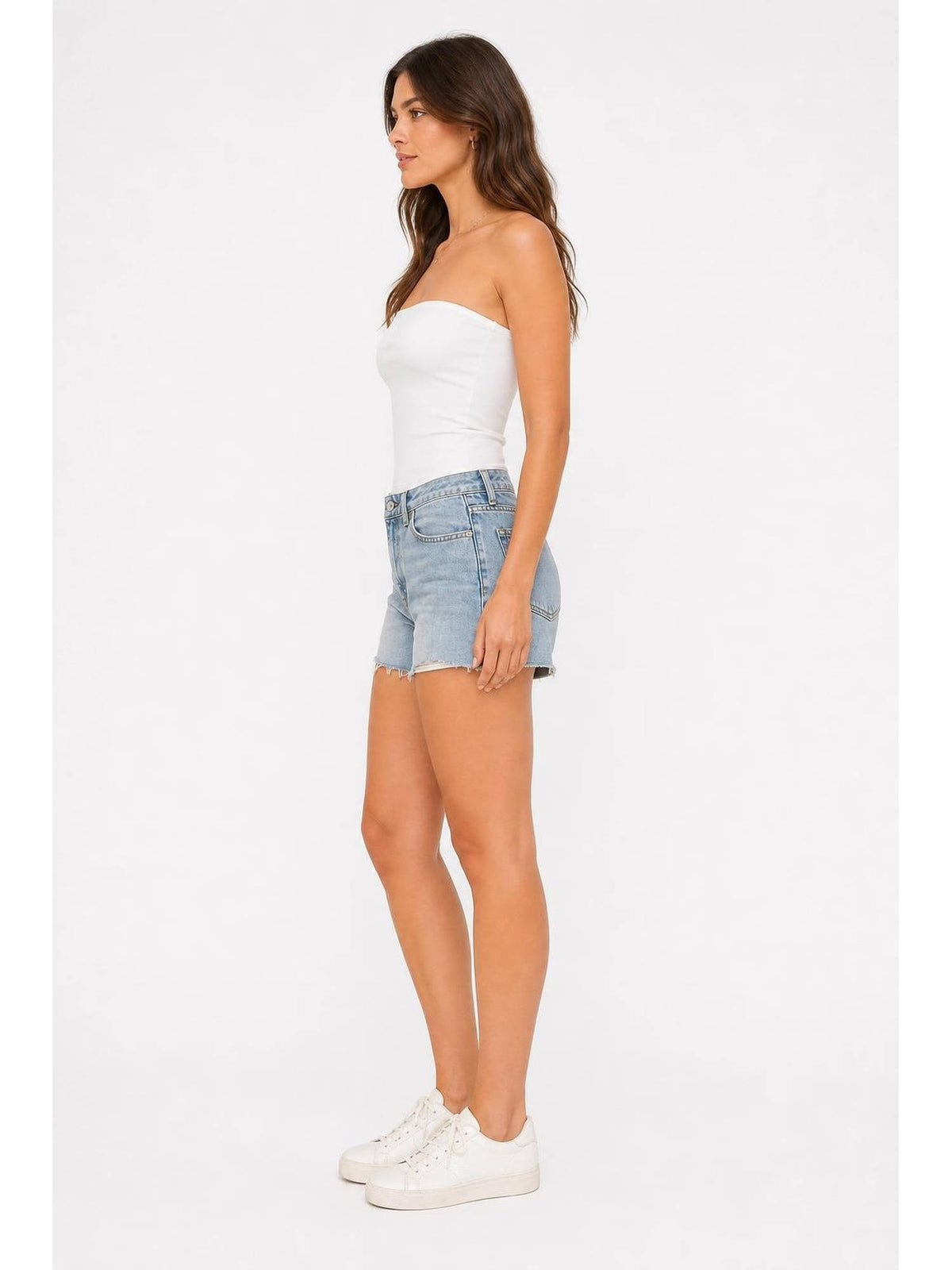 Red Contour Double Layered Strapless Solid Tube Top | TT90 - view 13