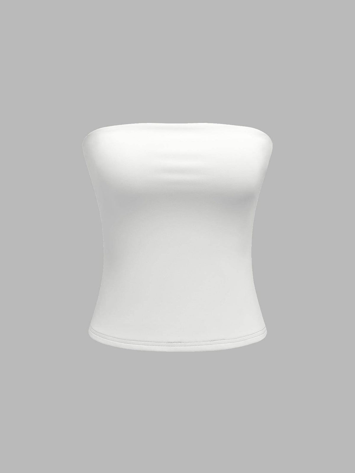 Red Contour Double Layered Strapless Solid Tube Top | TT90 - view 19