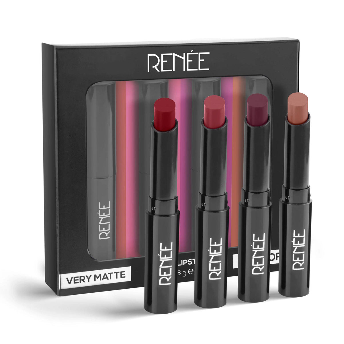 RENEE Very Matte Lipstick Combo- Essentials, Pack Of 4, Full Coverage, Long Lasting, Weightless | L12 - view 1