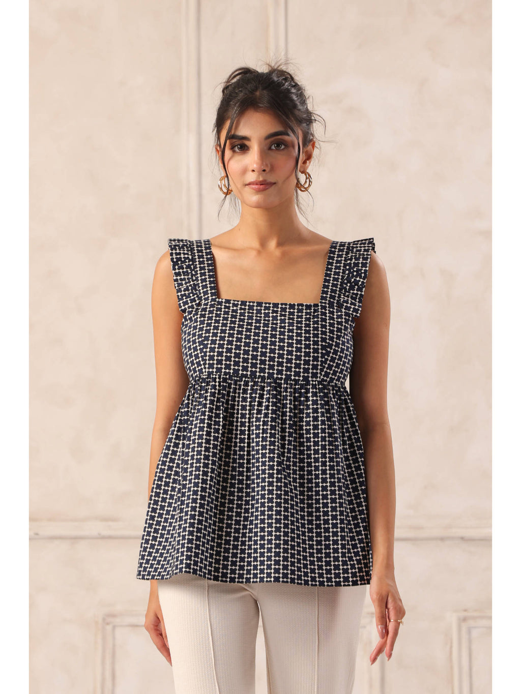 Peplum Top With Frill | pt51 - view 1