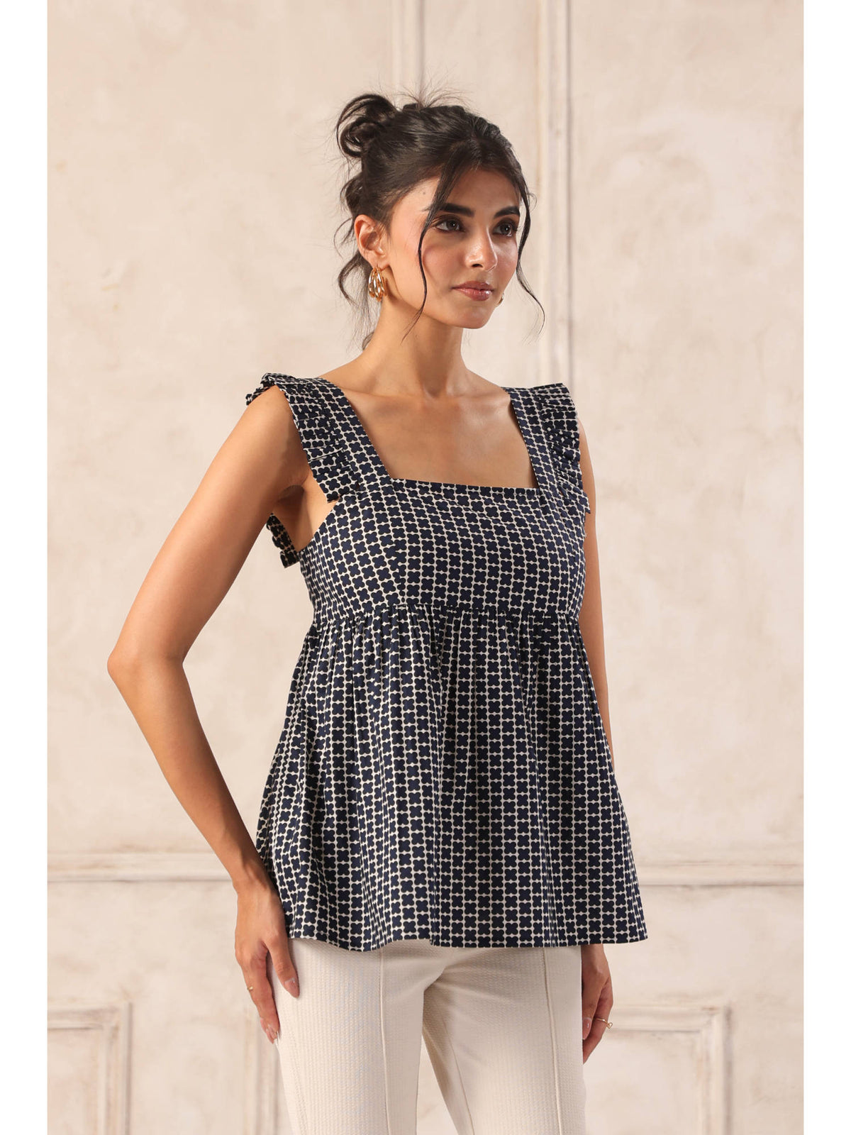 Peplum Top With Frill | pt51 - view 5