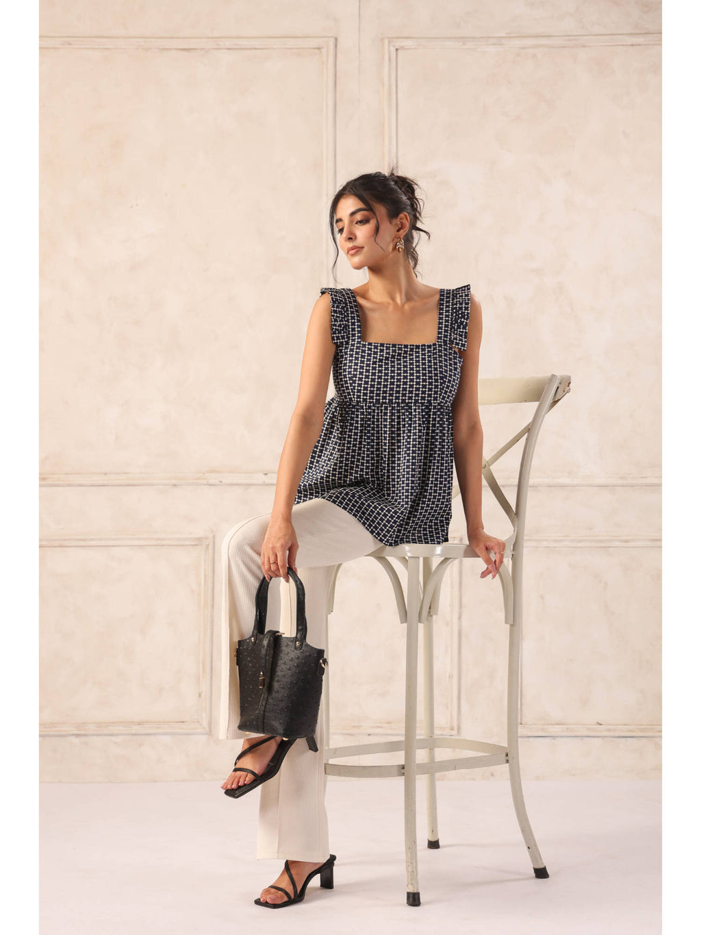 Peplum Top With Frill | pt51 - view 8