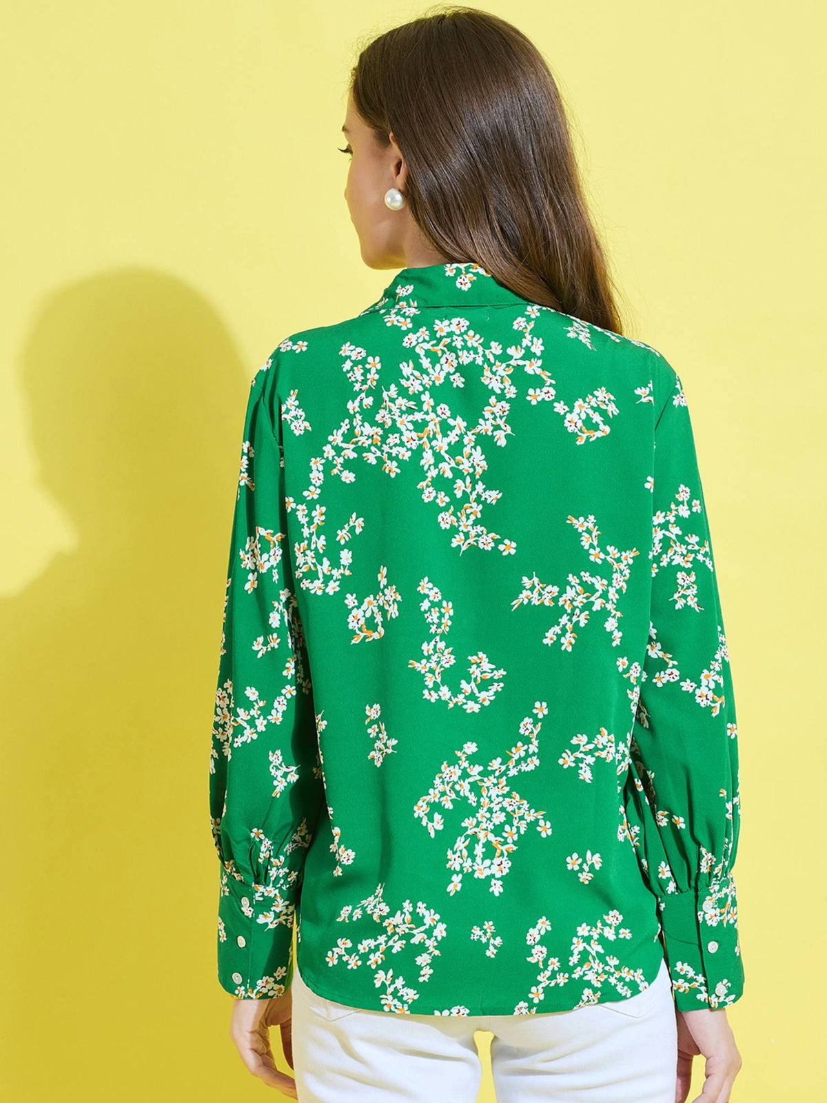 Women Green Comfort Tailored Fit Printed Casual Shirt | S67 - view 2
