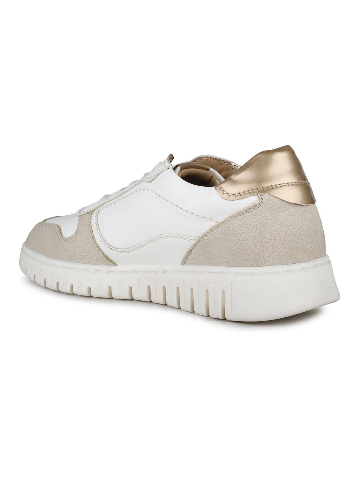Womens Golden Casual Solid Round Toe Sneakers | SN09 - view 3