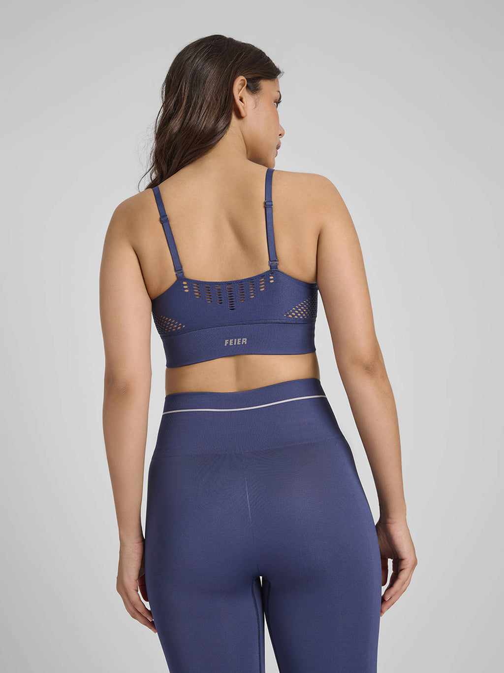 Navy Blue Breeze Bandeau Sports Bra | sb09 - view 2