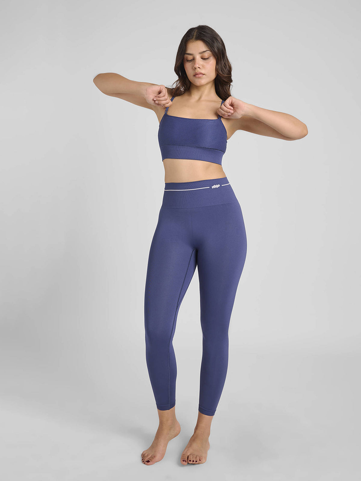 Navy Blue Breeze Bandeau Sports Bra | sb09 - view 3