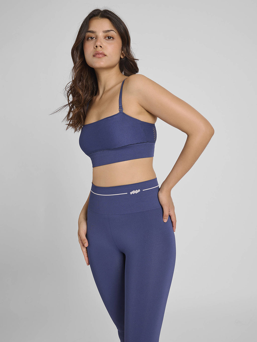 Navy Blue Breeze Bandeau Sports Bra | sb09 - view 4