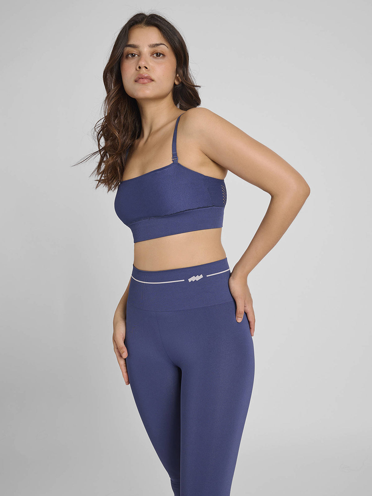 Navy Blue Breeze Bandeau Sports Bra | sb09 - view 4