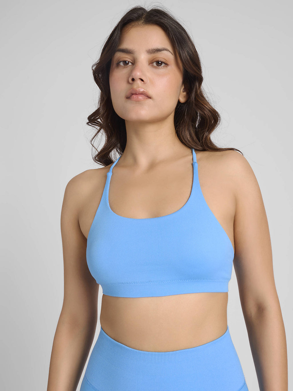 Blue Aura Strappy Sports Bra | sb09 - view 1