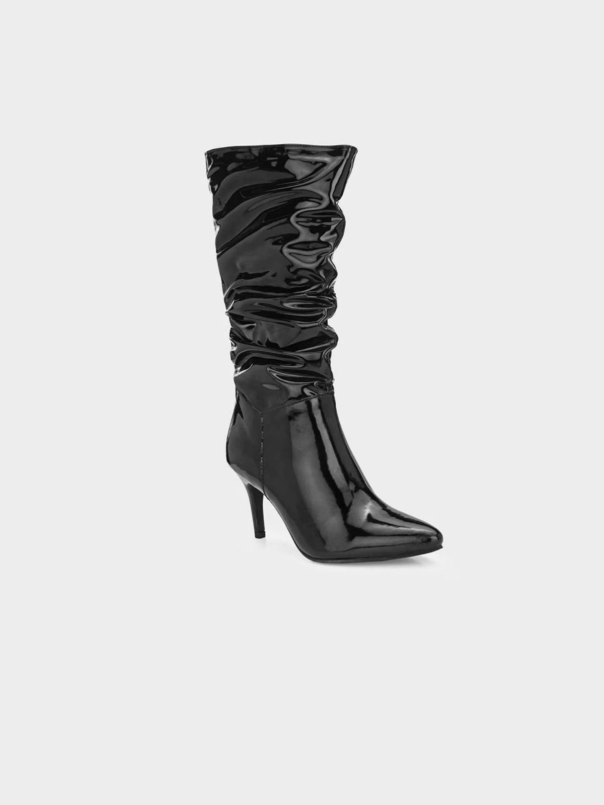 Black Patent Designer Long Casual Boots | BT61 - view 5