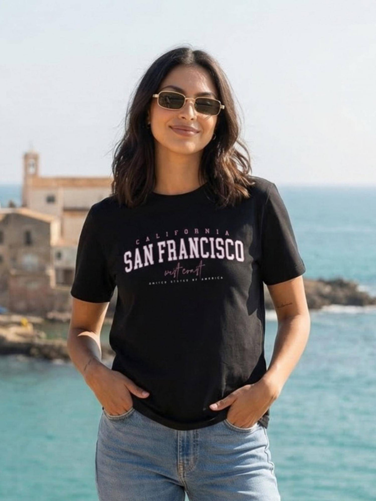 Women Typography Print Black T-Shirt | TS56 - view 1
