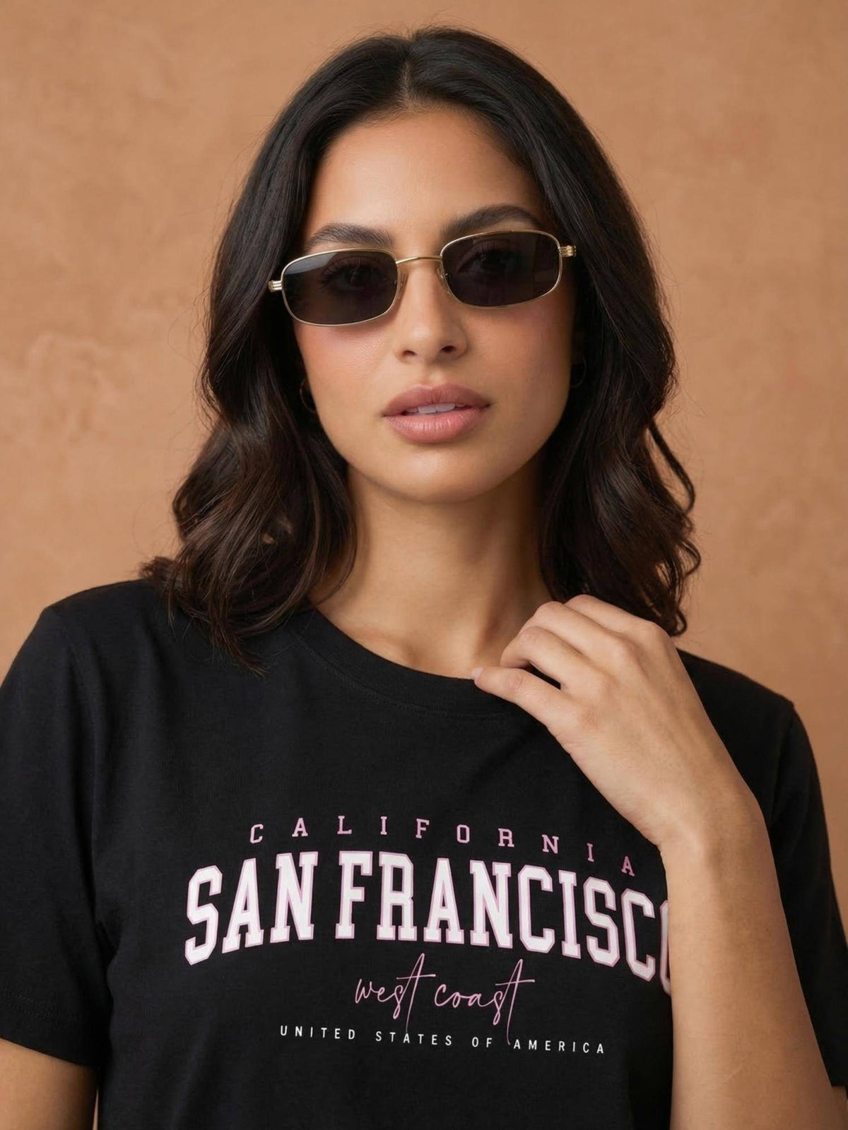 Women Typography Print Black T-Shirt | TS56 - view 5