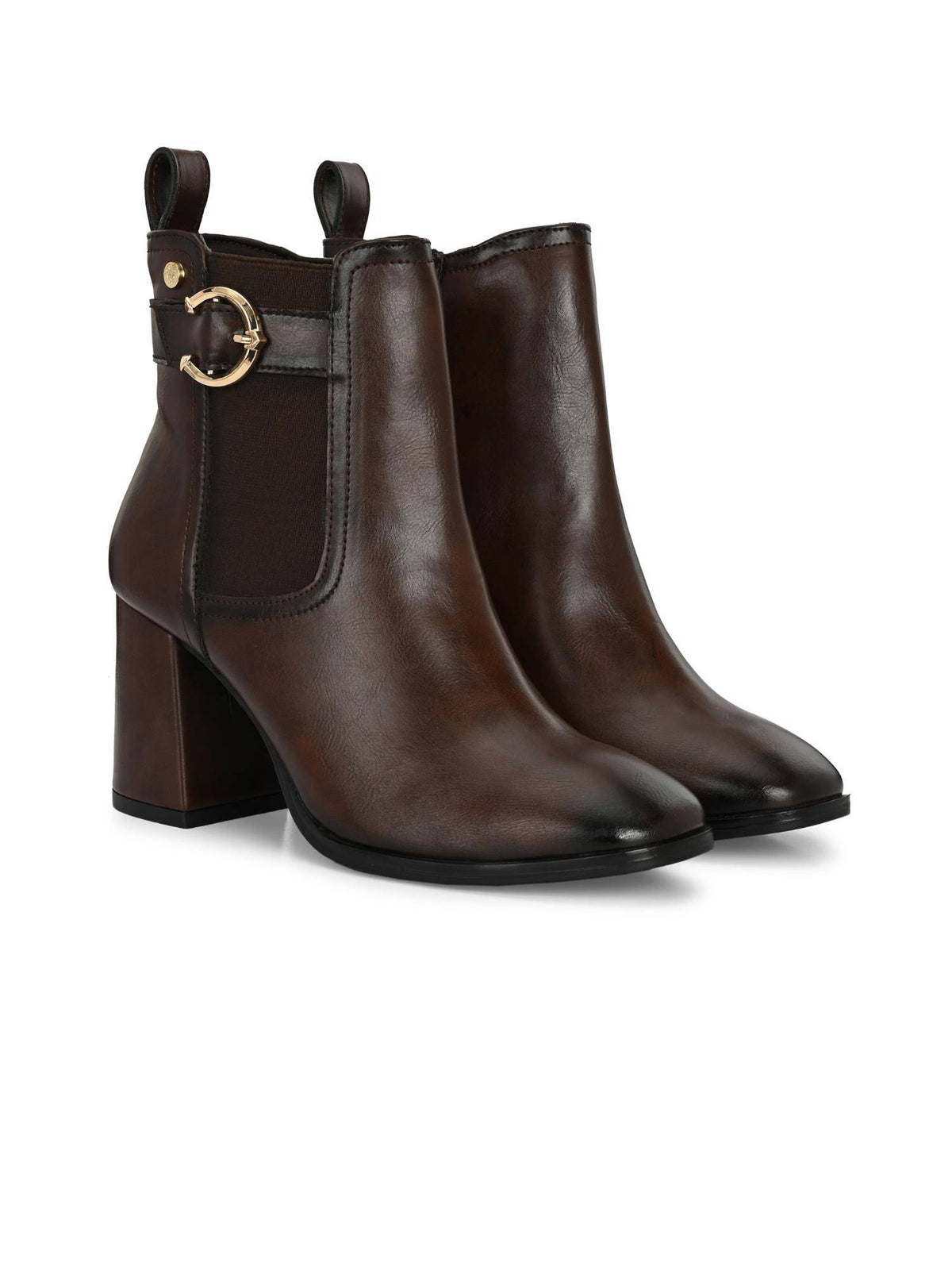 Brown Women Vegan Leather Chelsea Boots | BT61 - view 1