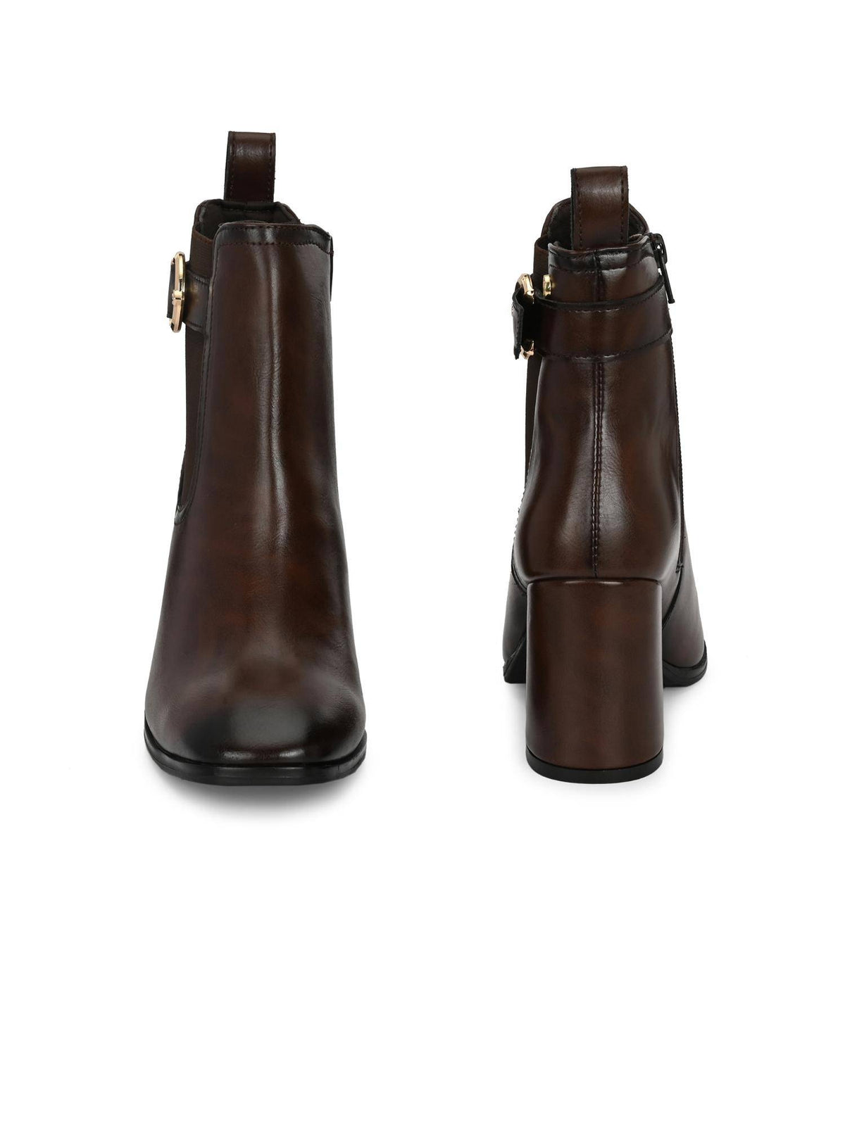Brown Women Vegan Leather Chelsea Boots | BT61 - view 5