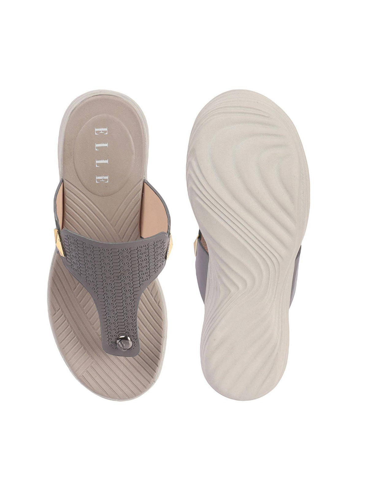 Grey Slip On Round Toe Women Sandals | SD89 - view 7