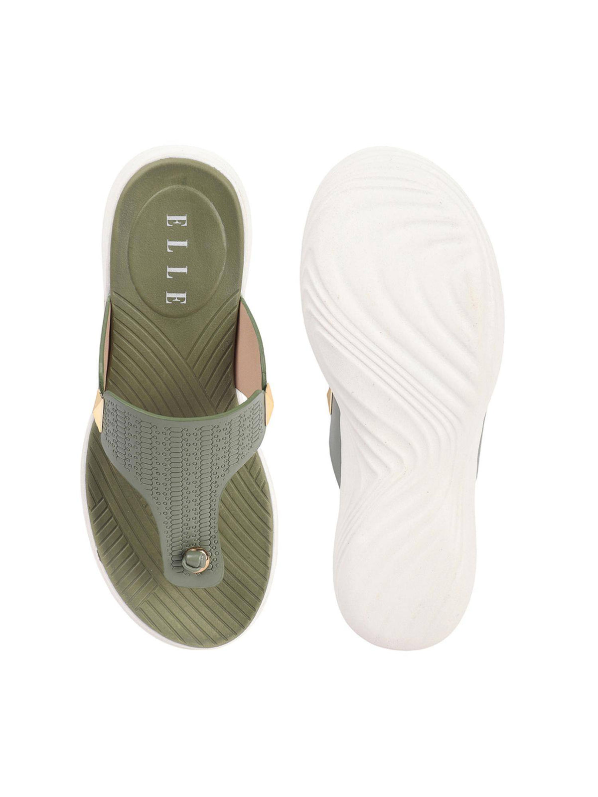 Olive Slip On Round Toe Women Sandals | SD89 - view 7