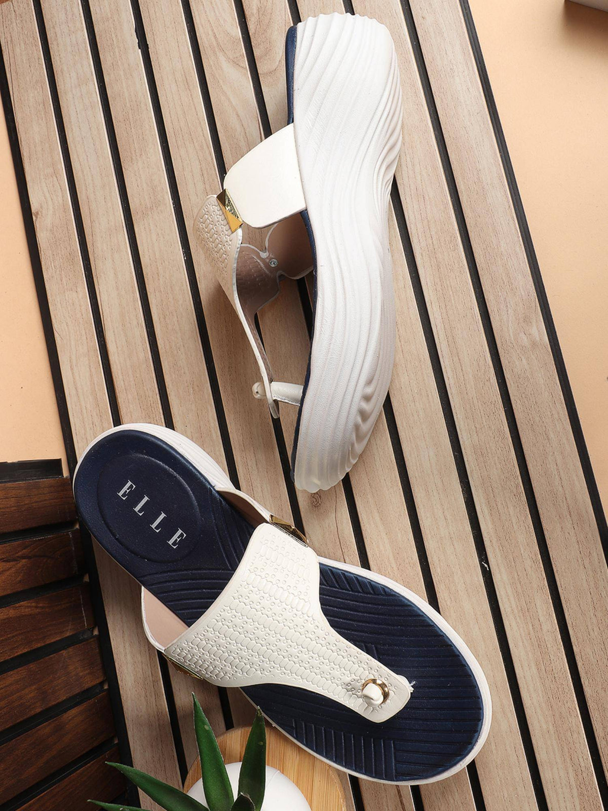White Slip On Round Toe Women Sandals | SD89 - view 3