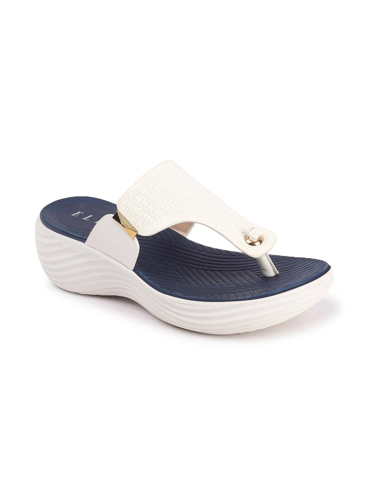 White Slip On Round Toe Women Sandals | SD89 - view 4