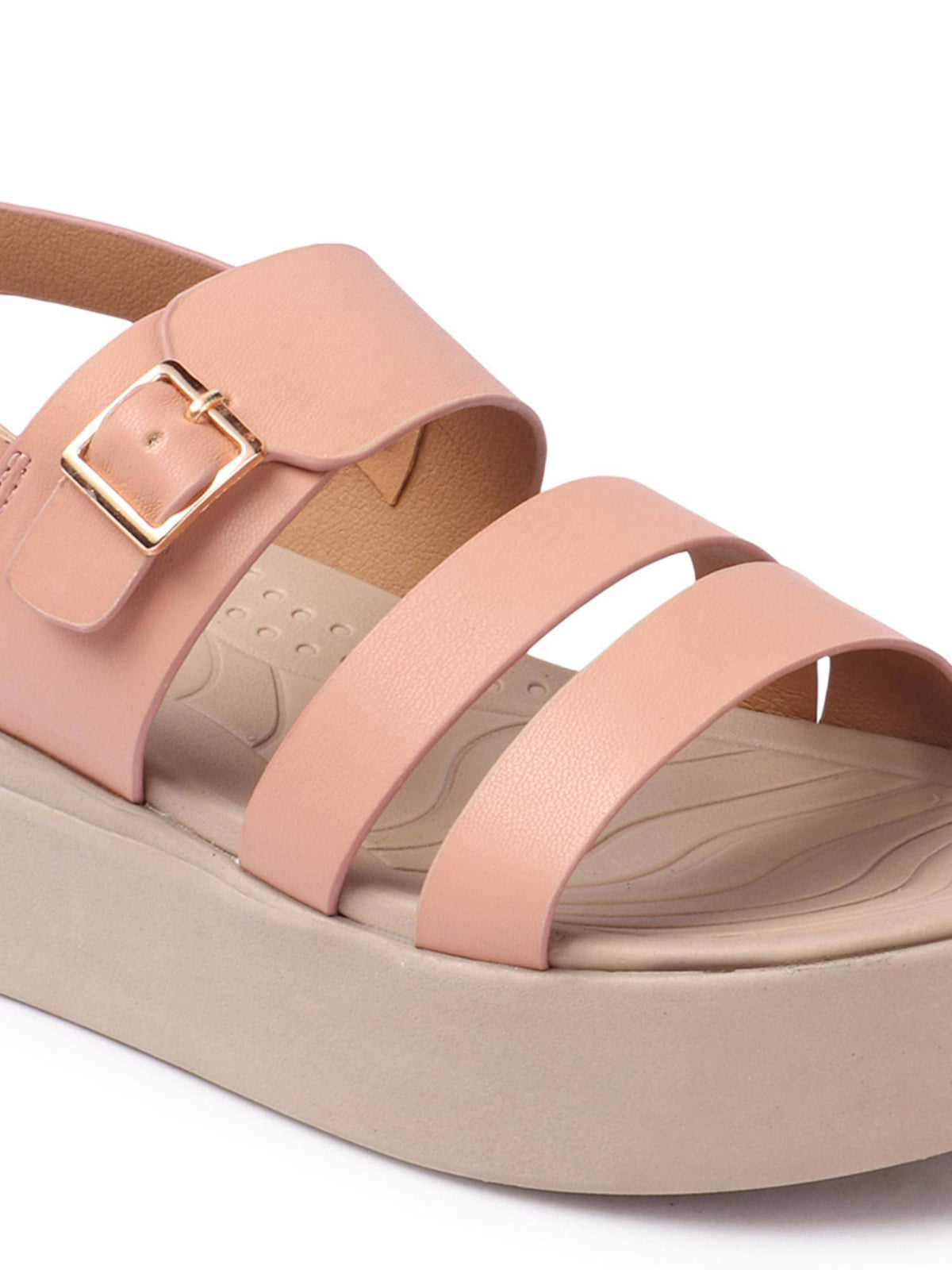 Peach Buckle Round Toe Women Sandals | SD89 - view 4