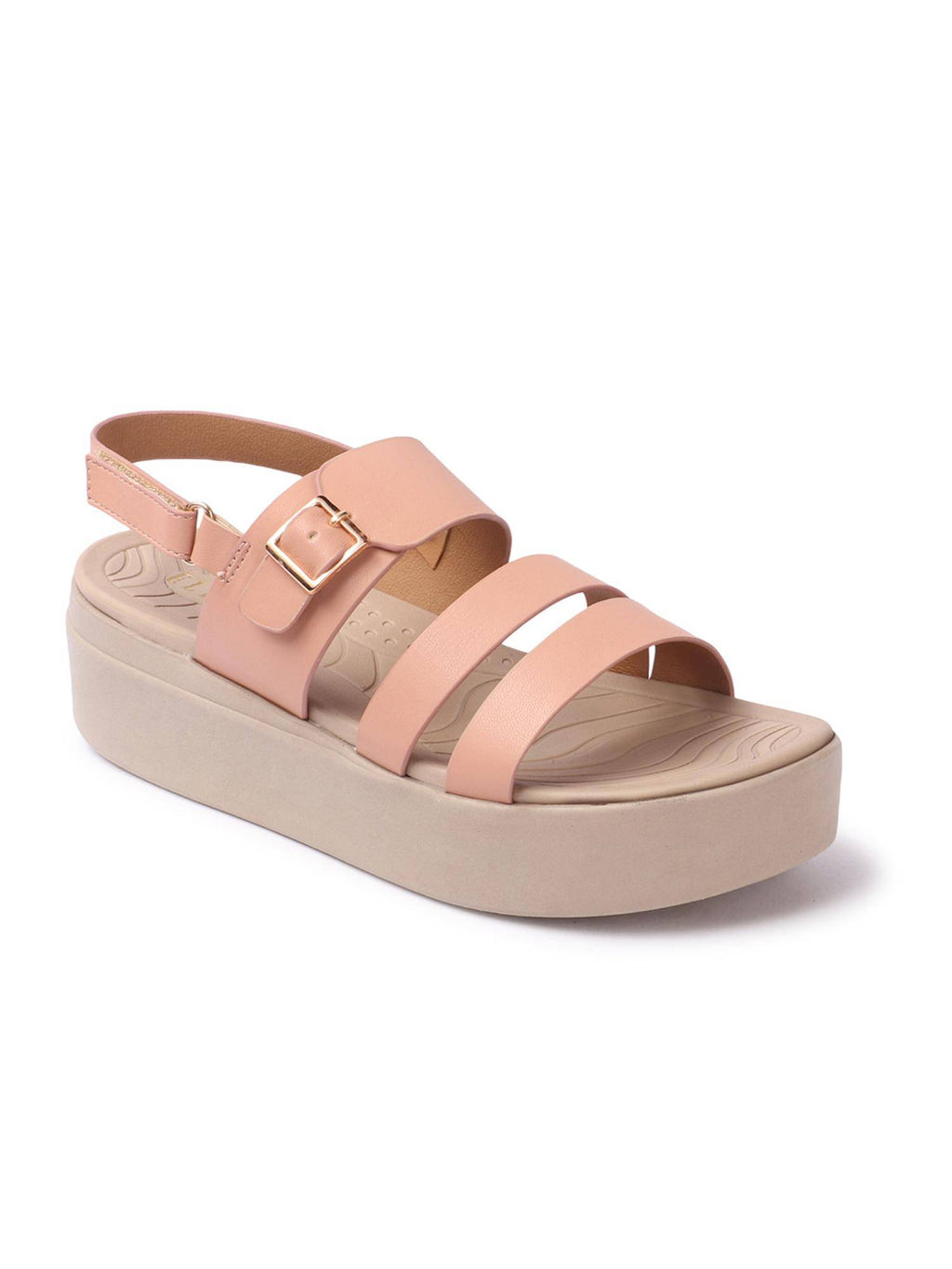 Peach Buckle Round Toe Women Sandals | SD89 - view 5
