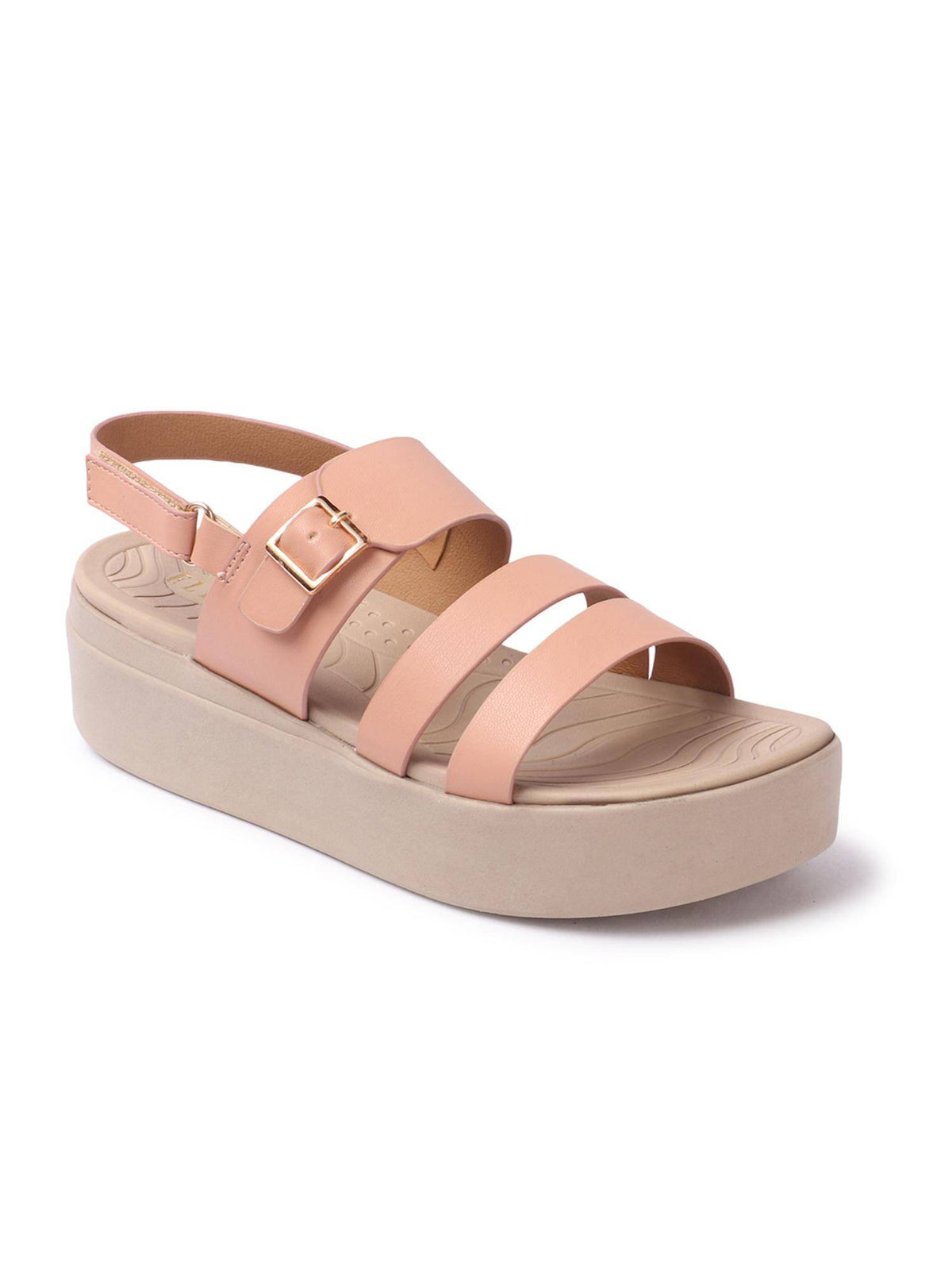 Peach Buckle Round Toe Women Sandals | SD89 - view 5