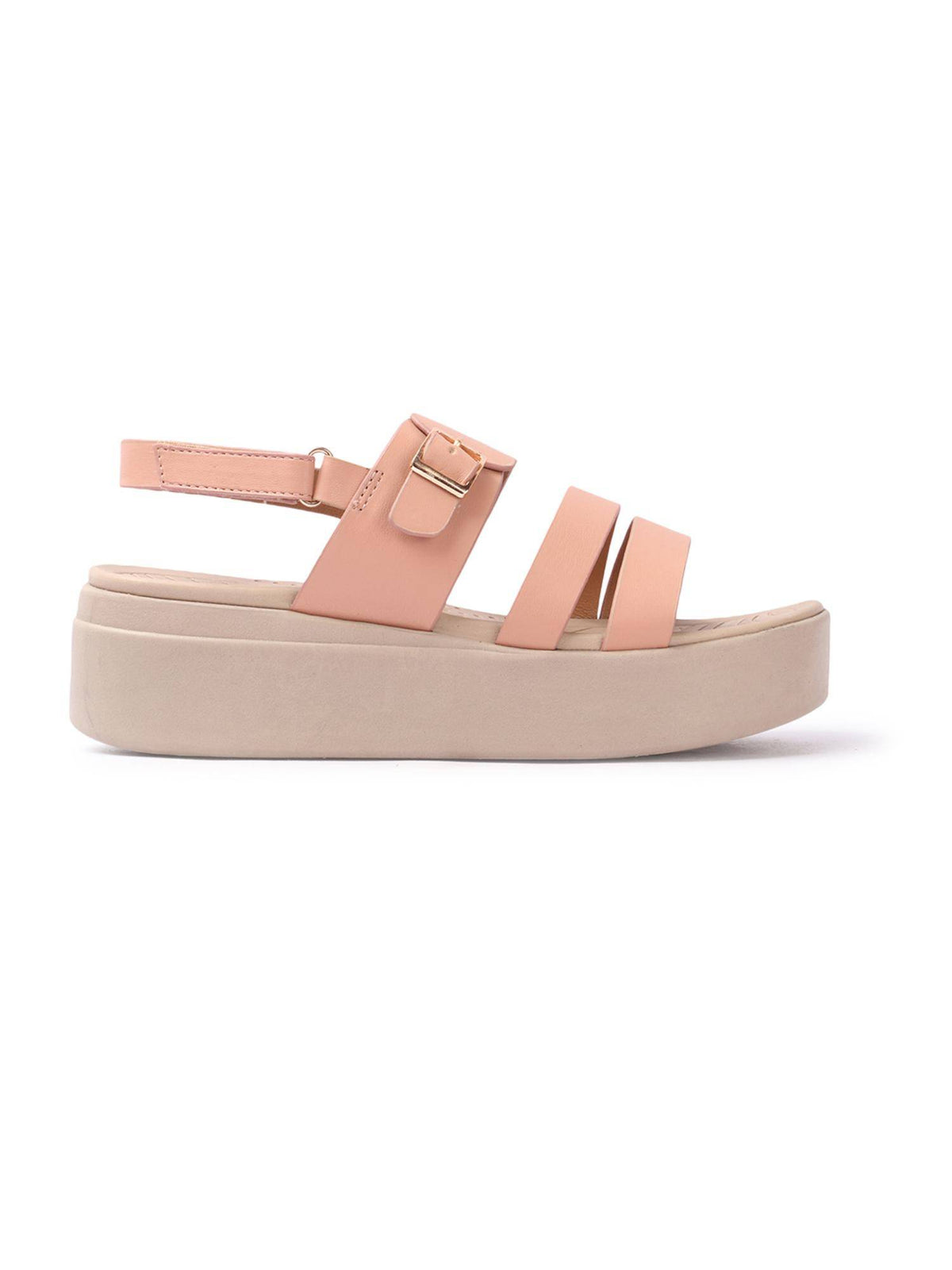 Peach Buckle Round Toe Women Sandals | SD89 - view 6