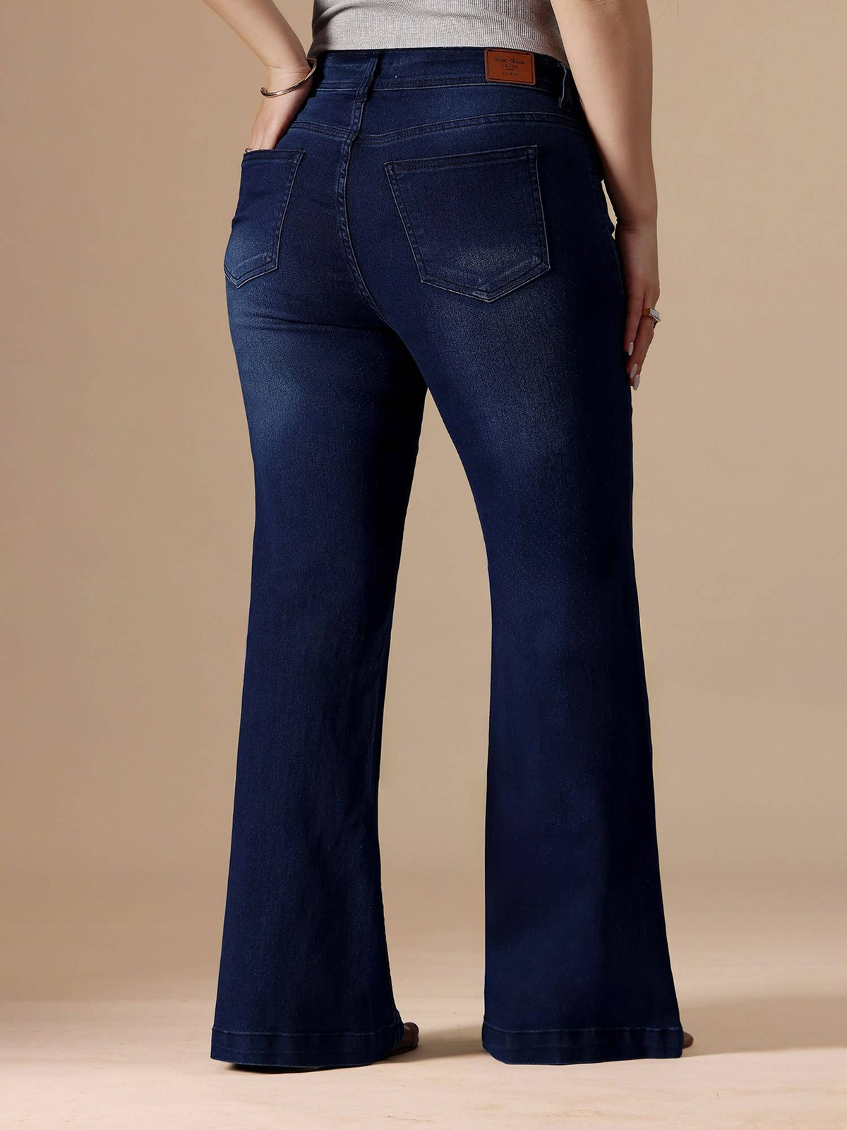 A+ Curve Collection Plus Size Women Navy Blue Stretchable Bootcut Jeans | BT10 - view 5