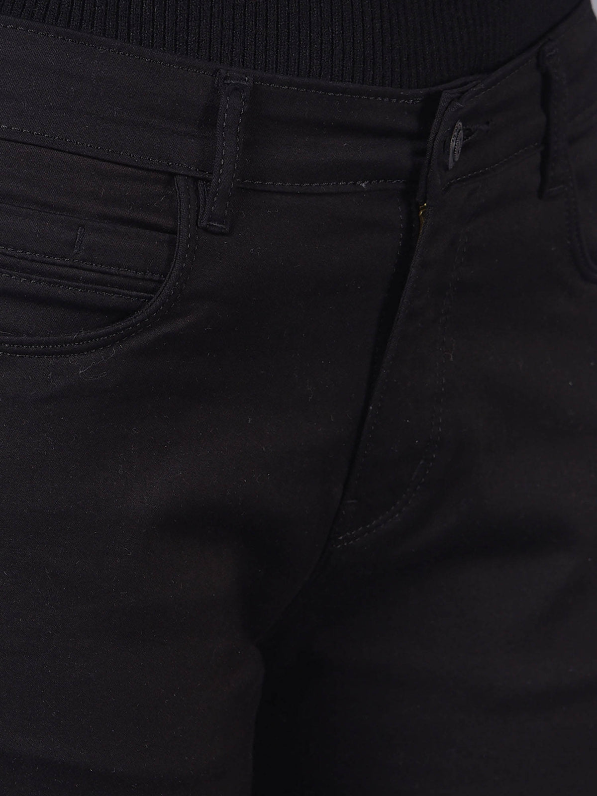 Solid Black Bootcut Jeans for Women | BT10 - view 6
