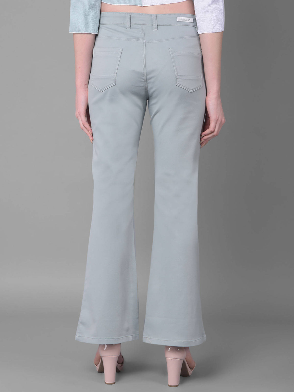Solid Grey Bootcut Jeans for Women | BT10 - view 3