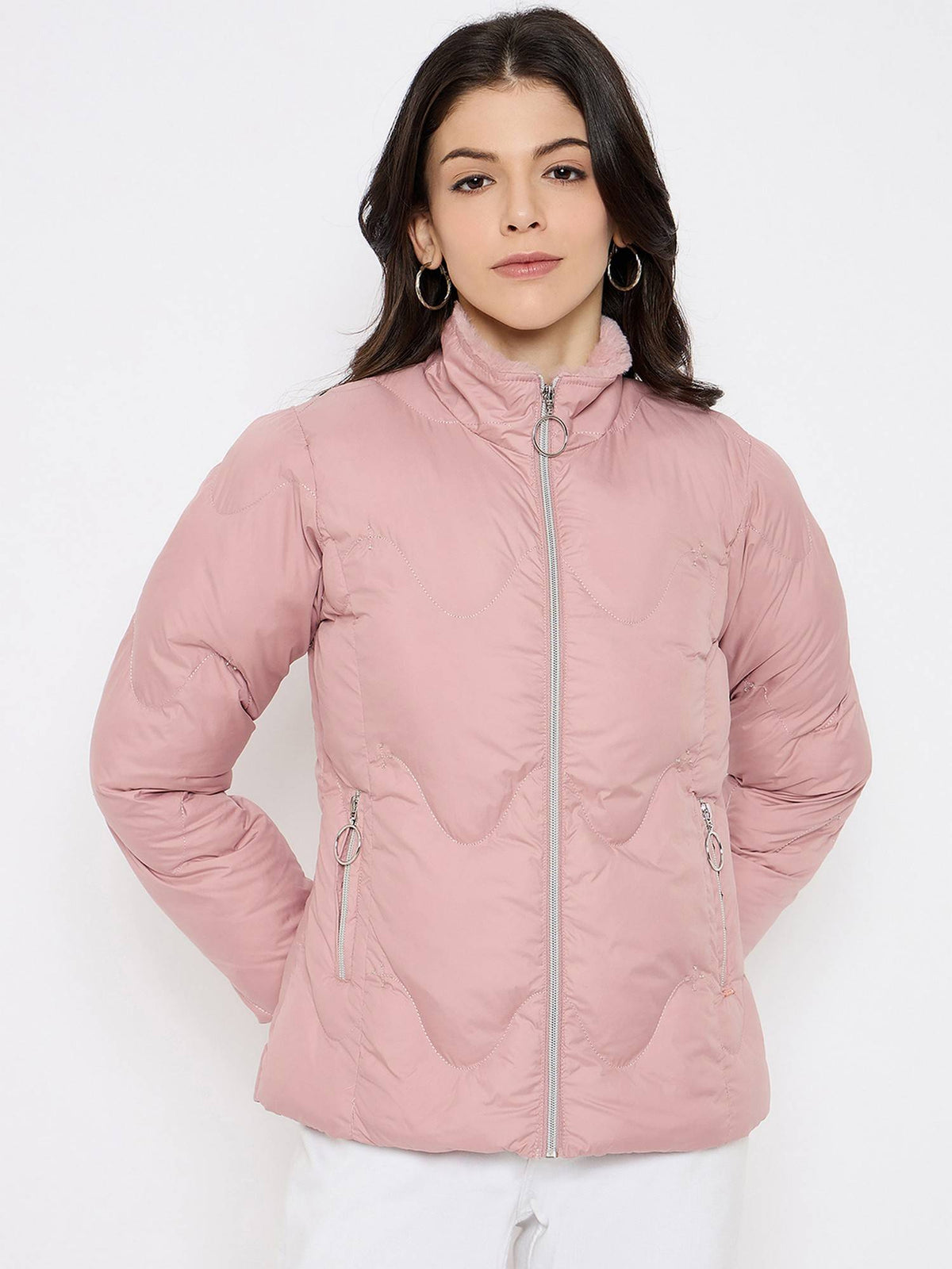 Mauve Stardust Women Full Sleeve Quilted Jacket | JC78 - view 1