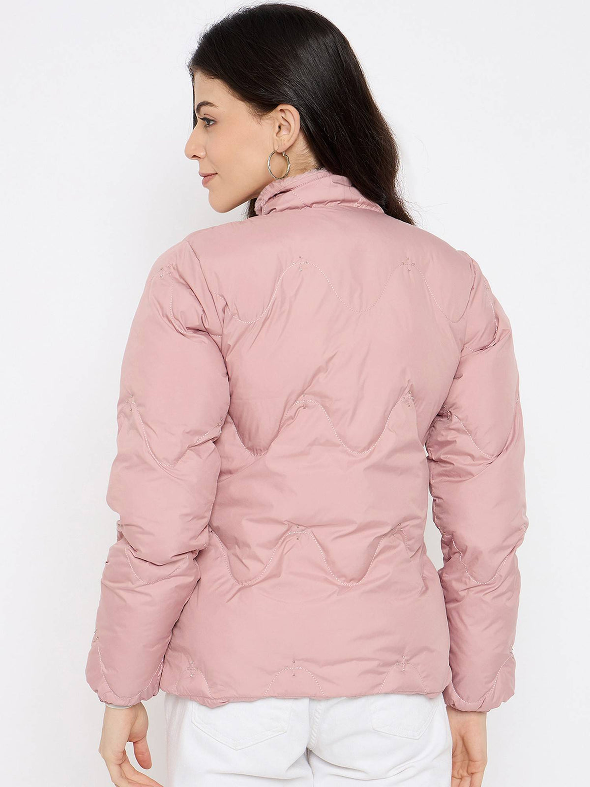 Mauve Stardust Women Full Sleeve Quilted Jacket | JC78 - view 2