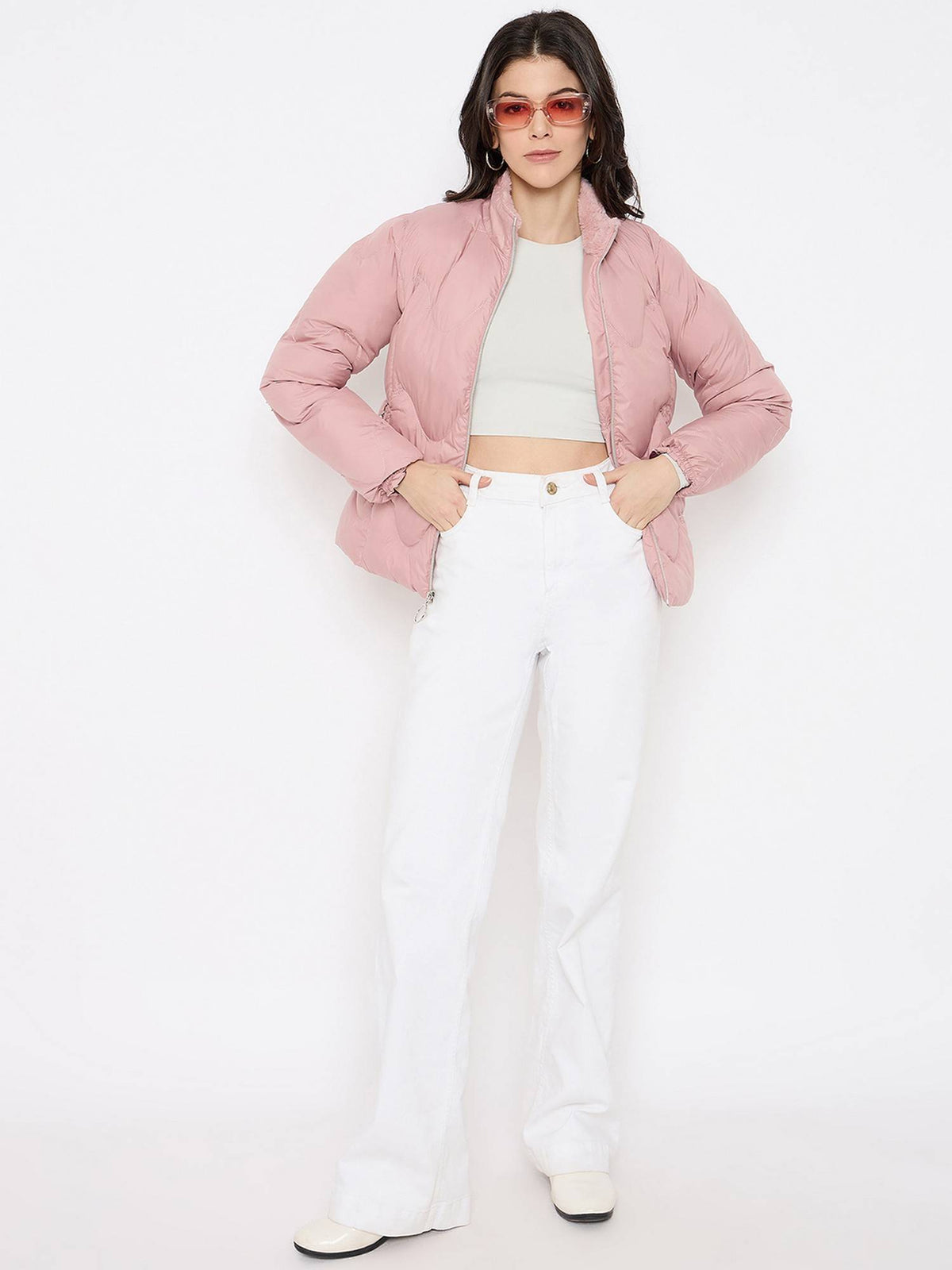 Mauve Stardust Women Full Sleeve Quilted Jacket | JC78 - view 5
