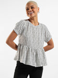 Womens Printed Regular Fit Peplum Top | pt51 - view 1