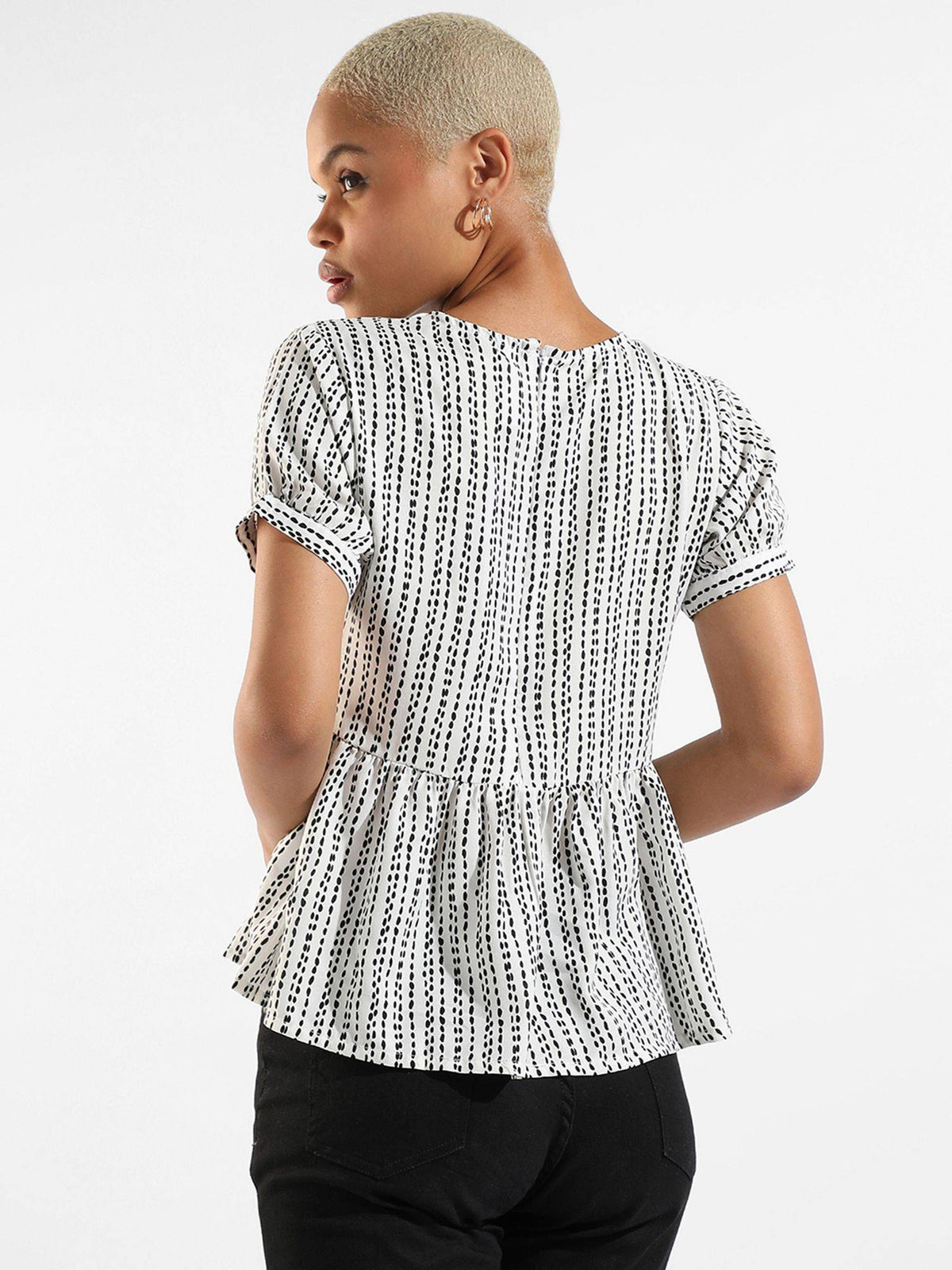 Womens Printed Regular Fit Peplum Top | pt51 - view 4