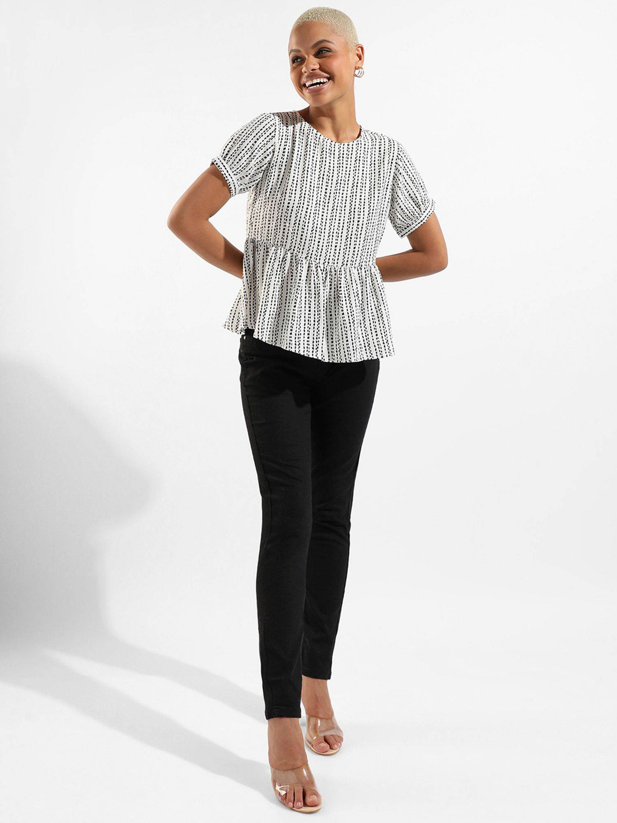 Womens Printed Regular Fit Peplum Top | pt51 - view 5