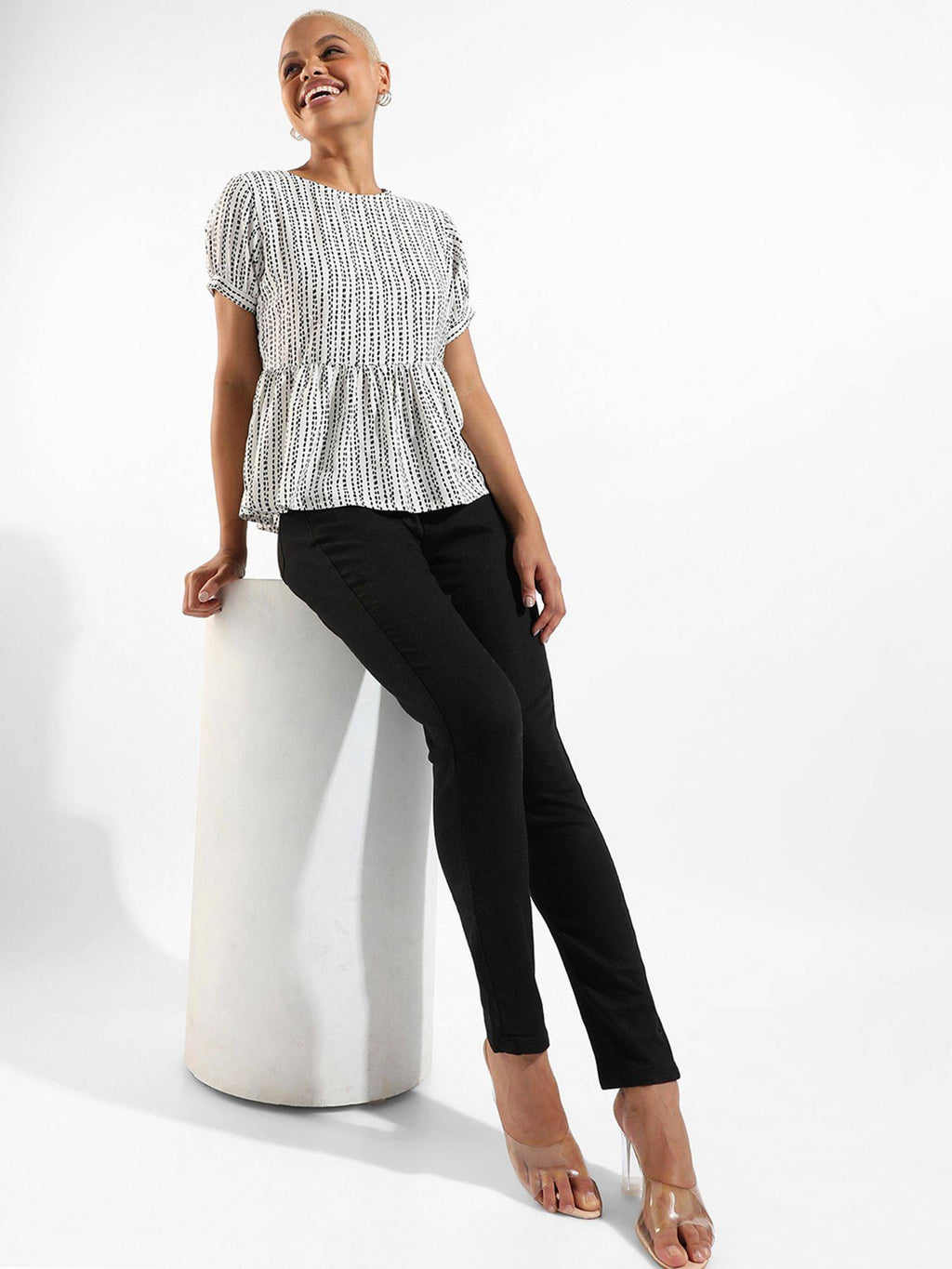 Womens Printed Regular Fit Peplum Top | pt51 - view 6