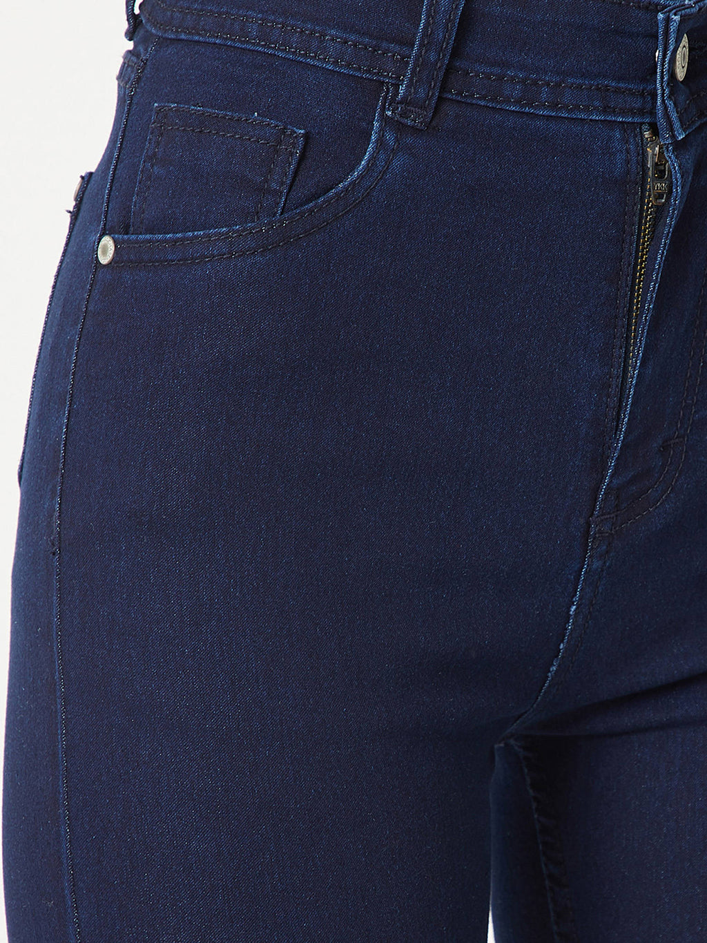 Navy Blue Skinny Fit High Rise Stretchable Denim Jeans | BG78 - view 5
