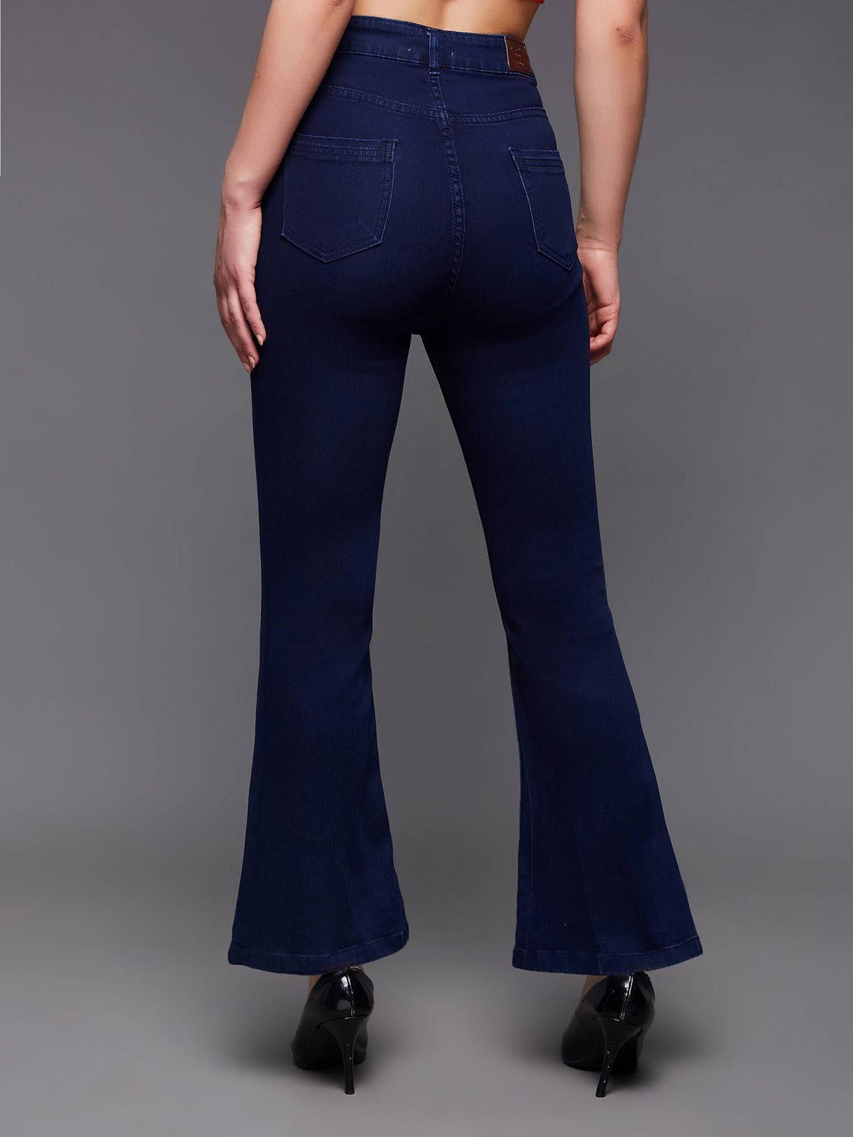 Women Blue Solid Bootcut Fit Jeans | BT10 - view 5