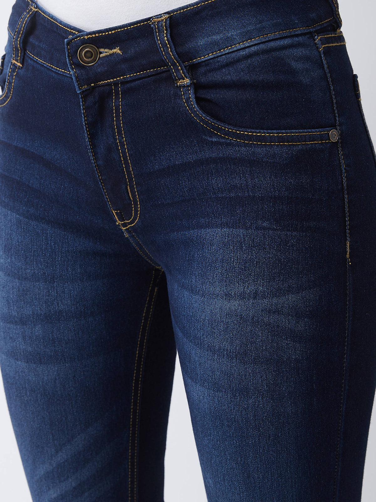 Women Blue Solid Bootcut Fit Jeans | BT10 - view 5
