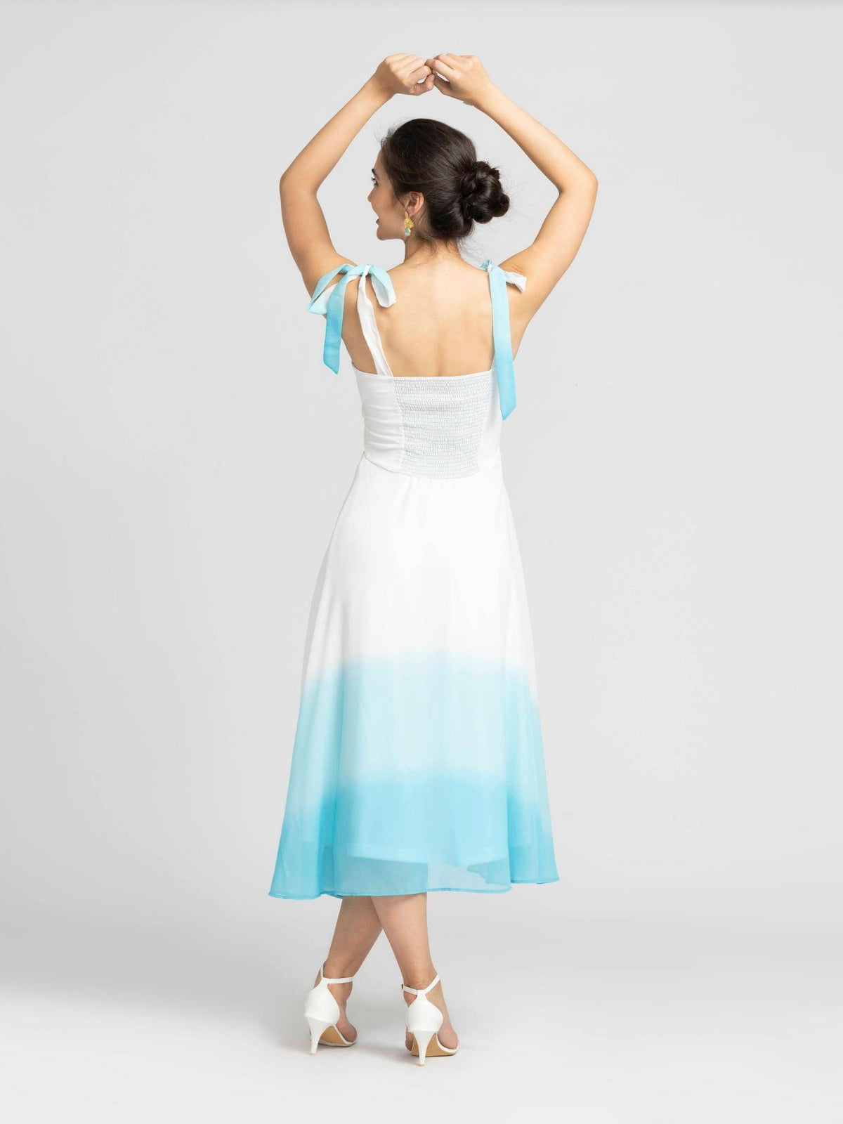 Whispering Blue Ombre Midi Dress | D56 - view 2
