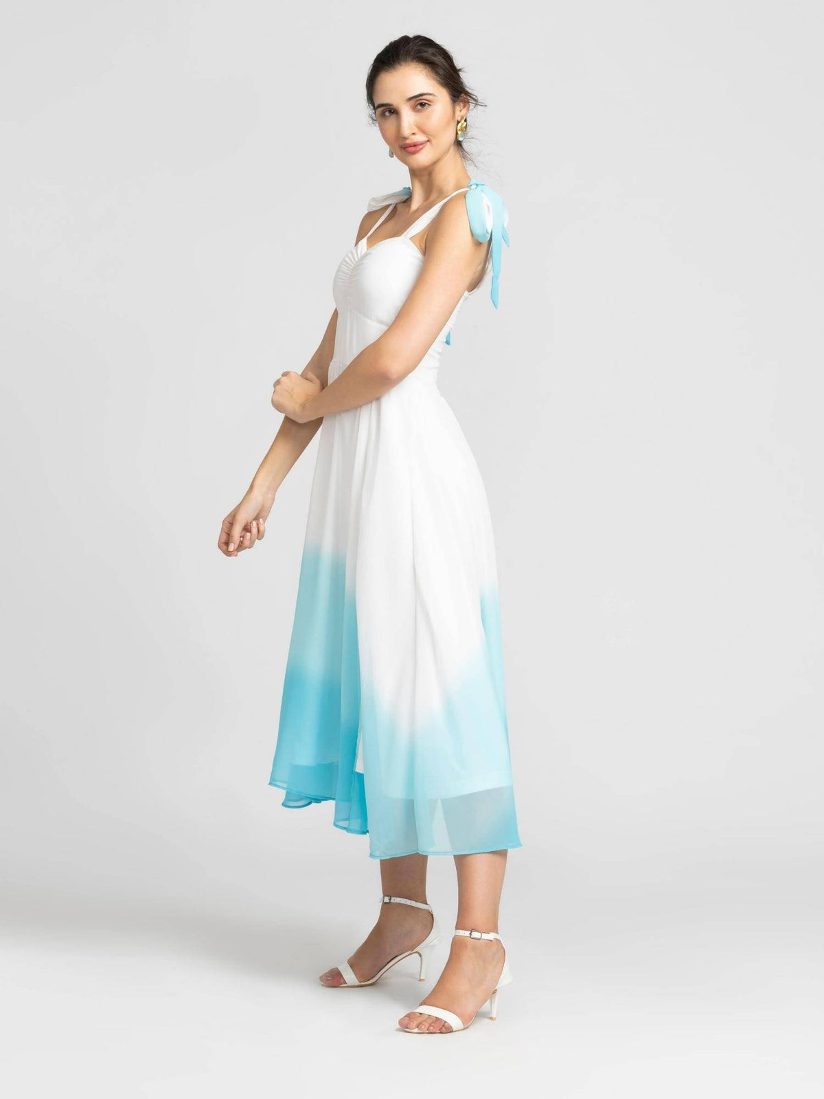 Whispering Blue Ombre Midi Dress | D56 - view 4