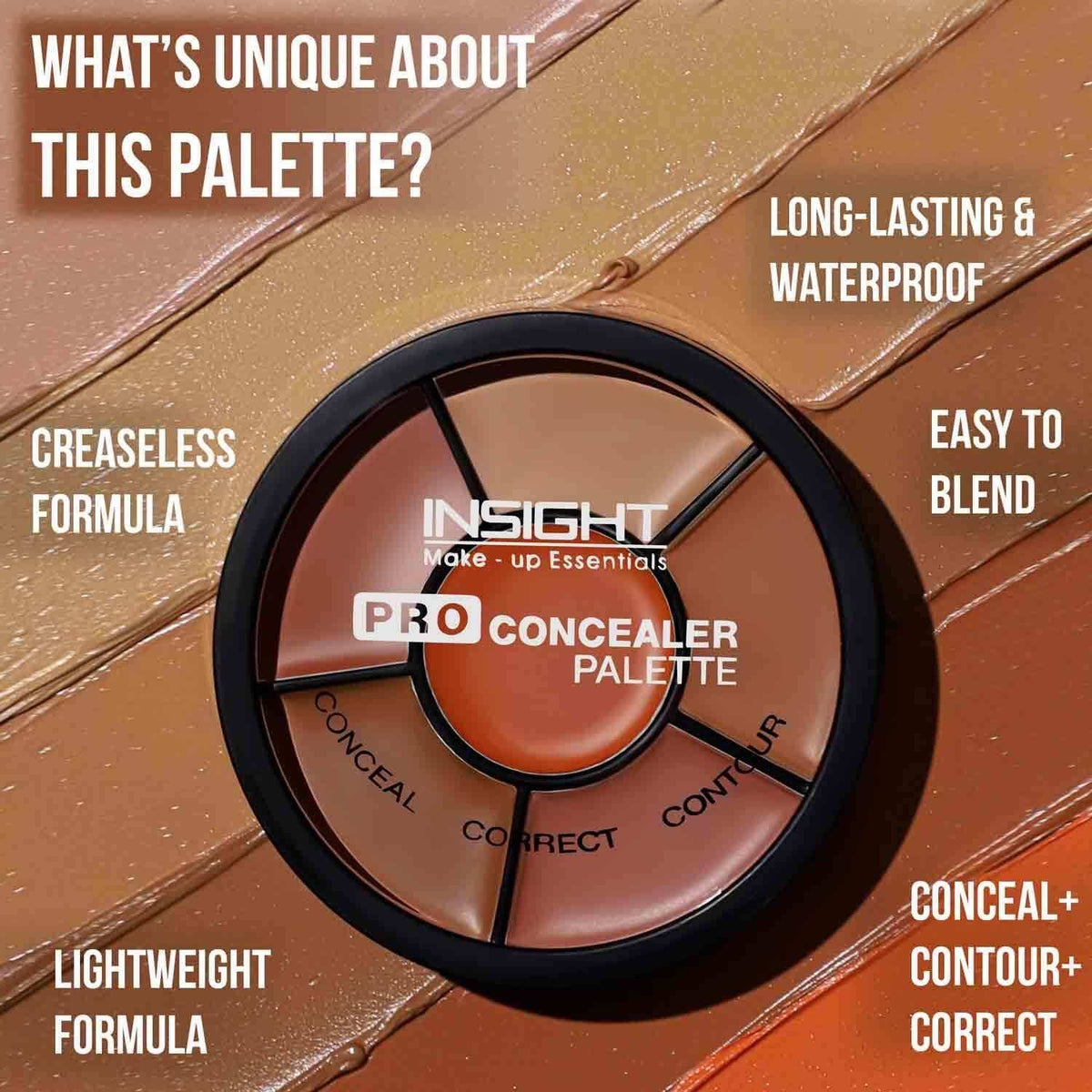 Pro Concealer Palette, 3 In 1 Conceal,Contour & Correct, Long Lasting & Waterproof - Concealer | E20 - view 2