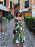 Jade Printed V Neck Pleated Dress | D56 - view 1