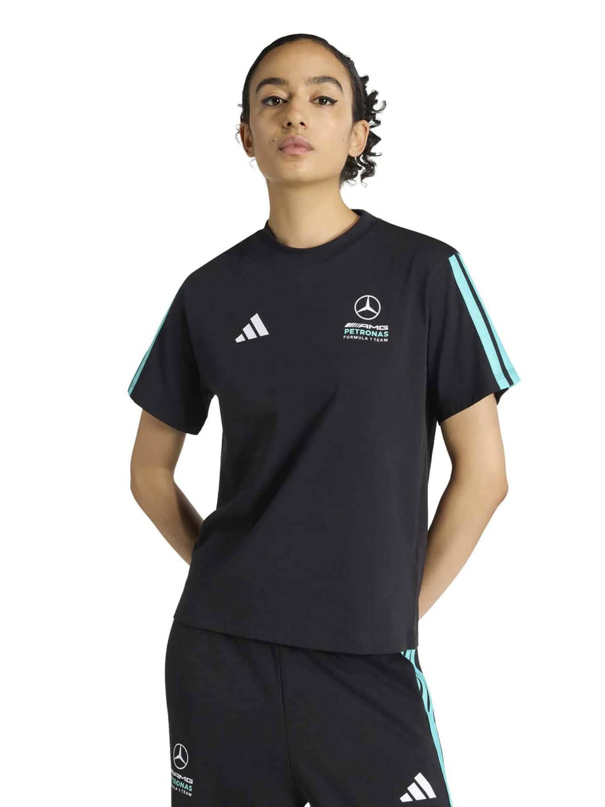 Women Black Mercedes - Amg Petronas Formula 1 Team DNA T-shirt | TT89 - view 1