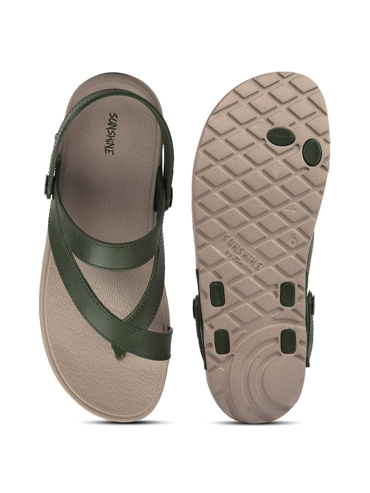 Women Olive Plastic Sandals | SD89 - view 4