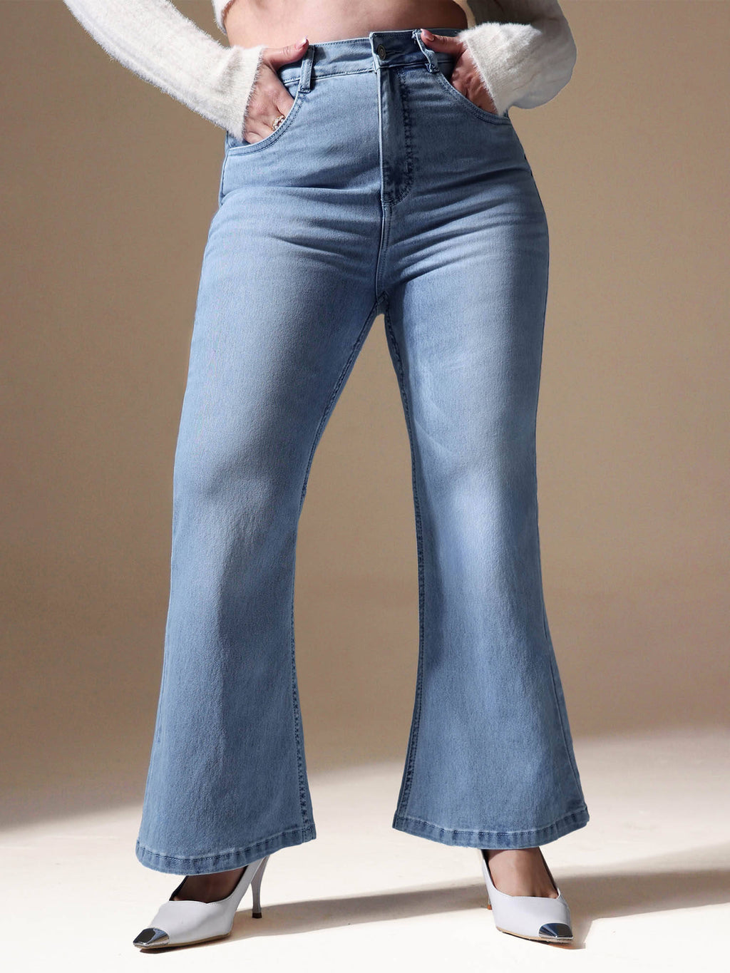 A+ Curve Collection Plus Size Women's Blue Solid Regular Fit Jeans | BT10 - view 4