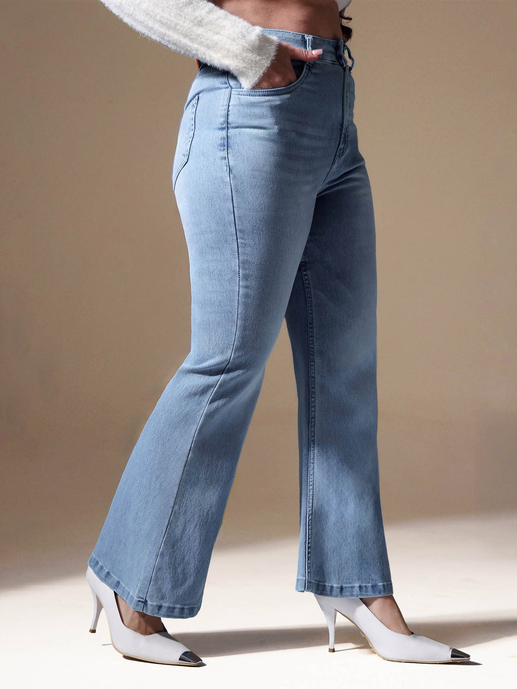 A+ Curve Collection Plus Size Women's Blue Solid Regular Fit Jeans | BT10 - view 5