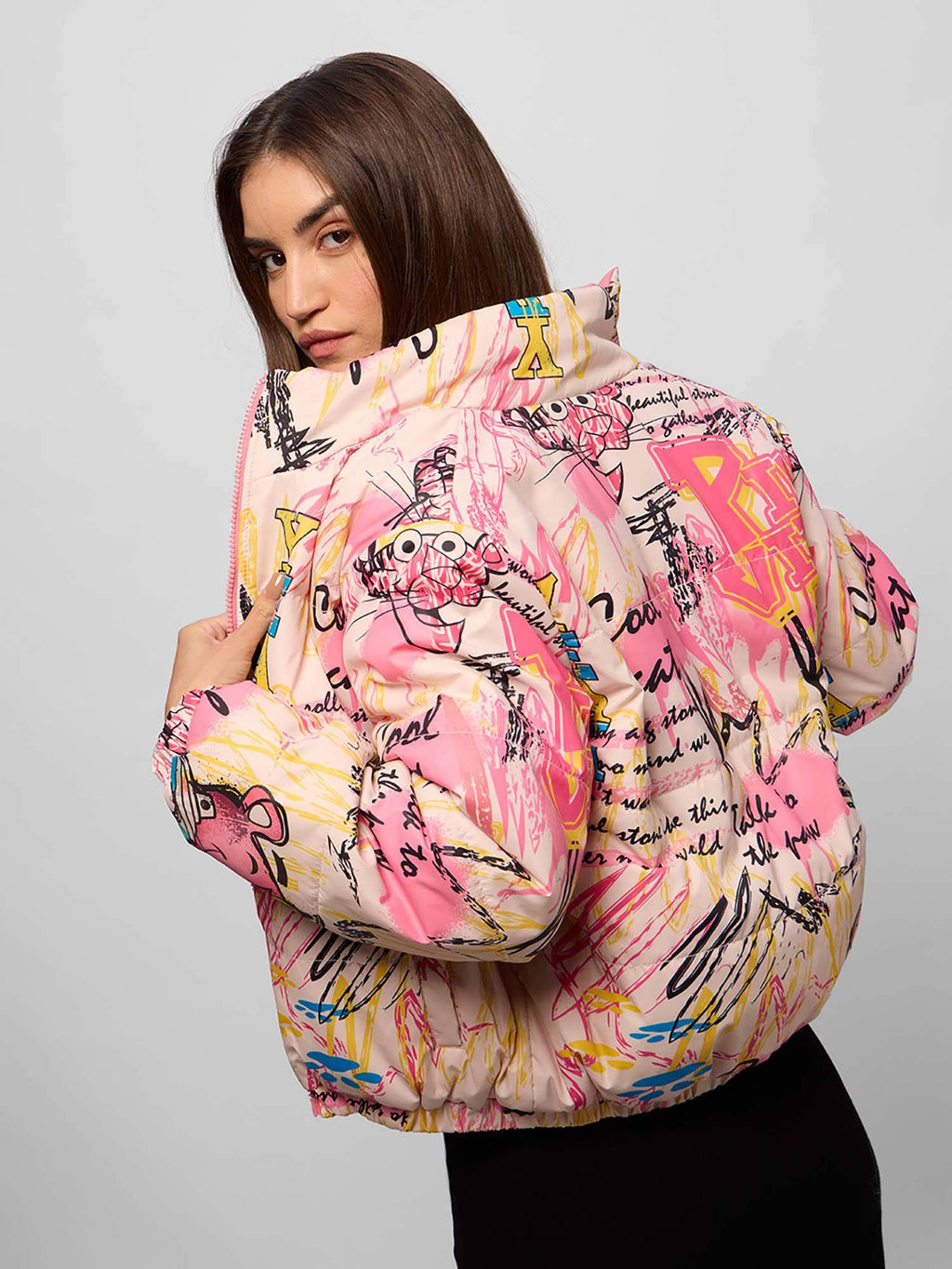 Pink Solid Regular Fit Jacket | JC78 - view 5